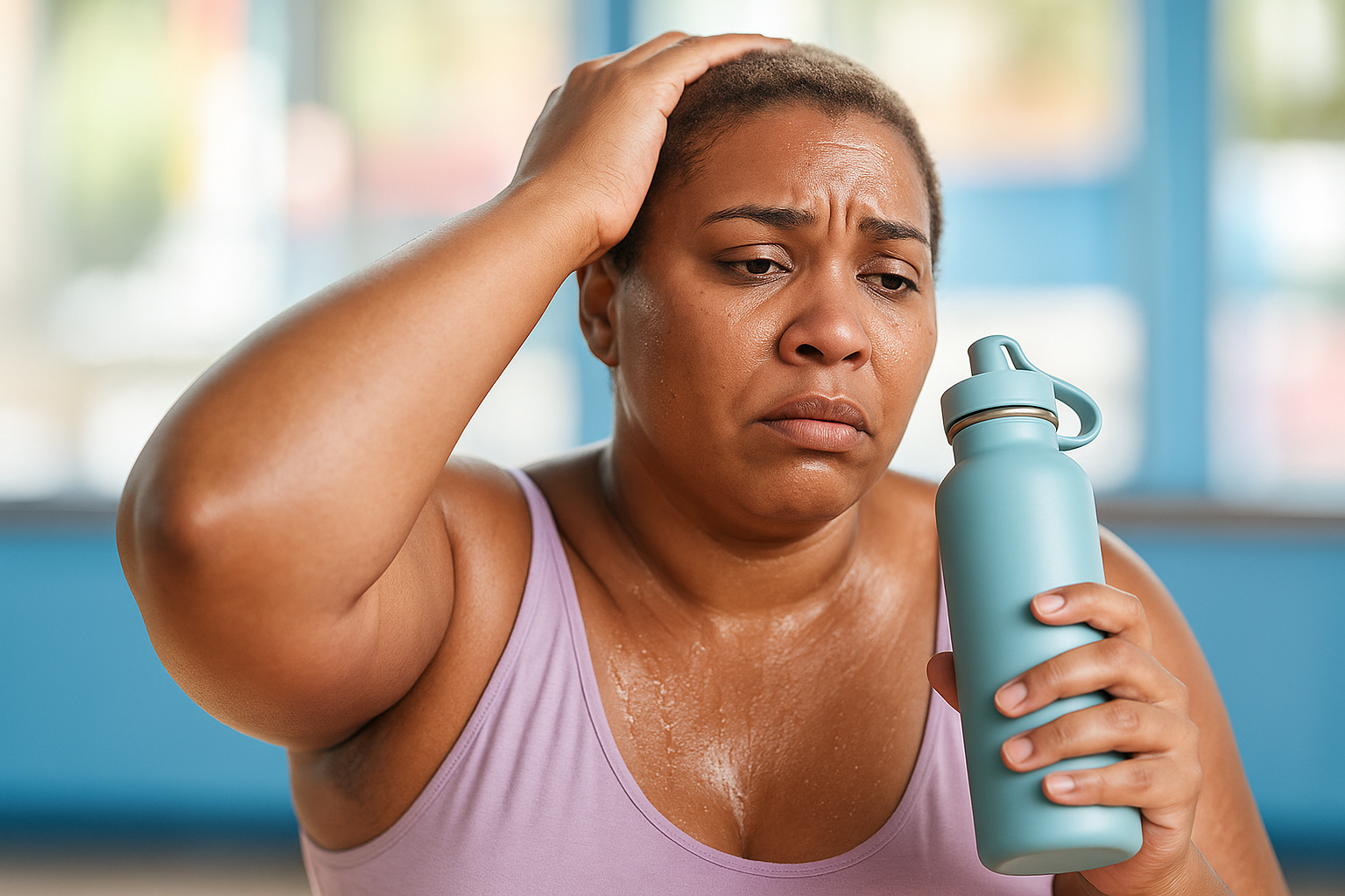 Person sweating after exercise
